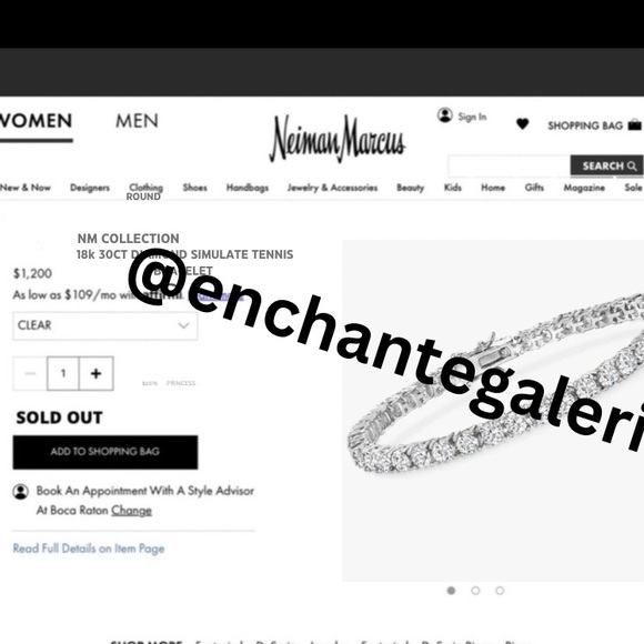 18k 30ct Tennis Bracelet - Picture 8 of 8